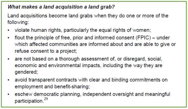 What makes land acquisition a land grab?
